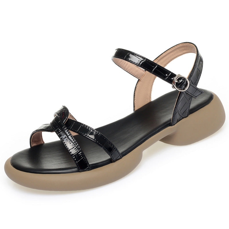 Sandales à lanières confortables pour femmes avec fermeture à boucle réglable et semelle ergonomique Heidi-Mode