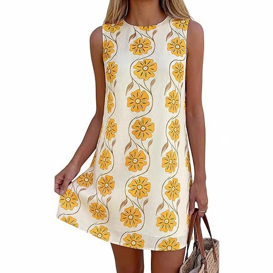 Robe d'été pour femmes au style vintage avec motif floral R&B