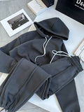 Ensemble Sweat à Capuche Oversize et Pantalon de Jogging pour Femmes avec Doublure Douce, Cordon Réglable et Taille Haute Echo Archiv