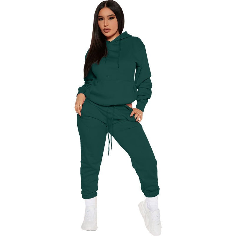 Ensemble de lounge pour femmes en deux parties avec sweat à capuche et pantalon de jogging taille haute en doux French Terry Echo Archiv