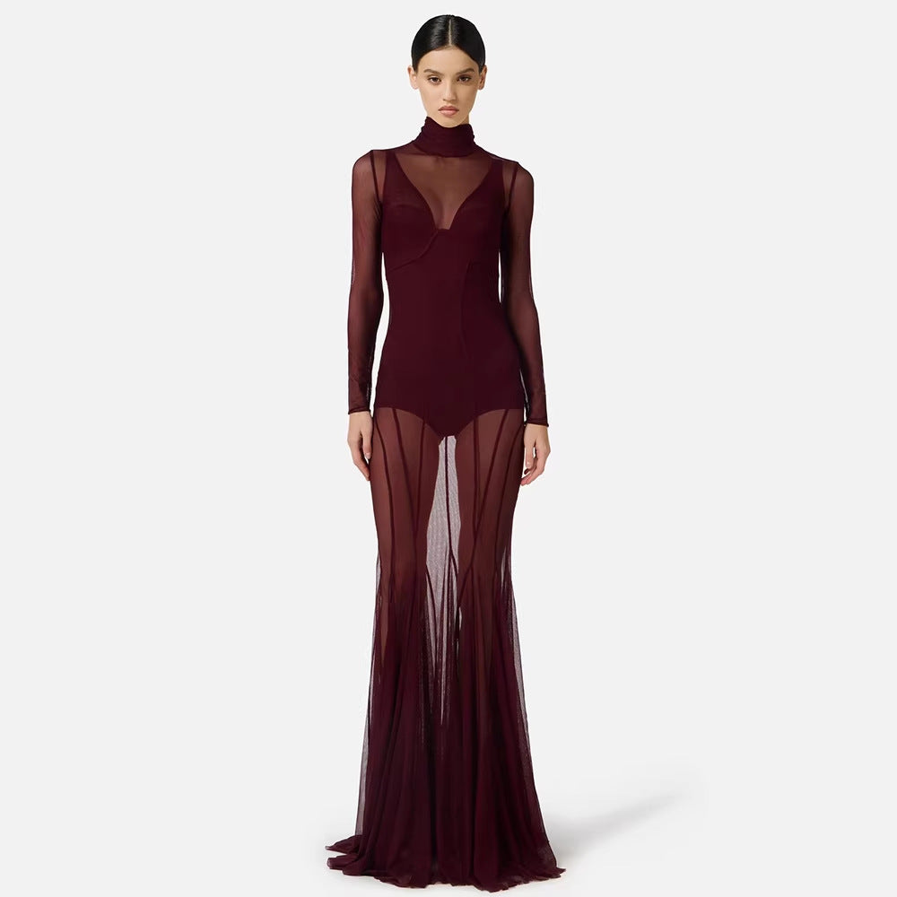 Robe de soirée élégante et transparente pour femmes Heidi-Mode
