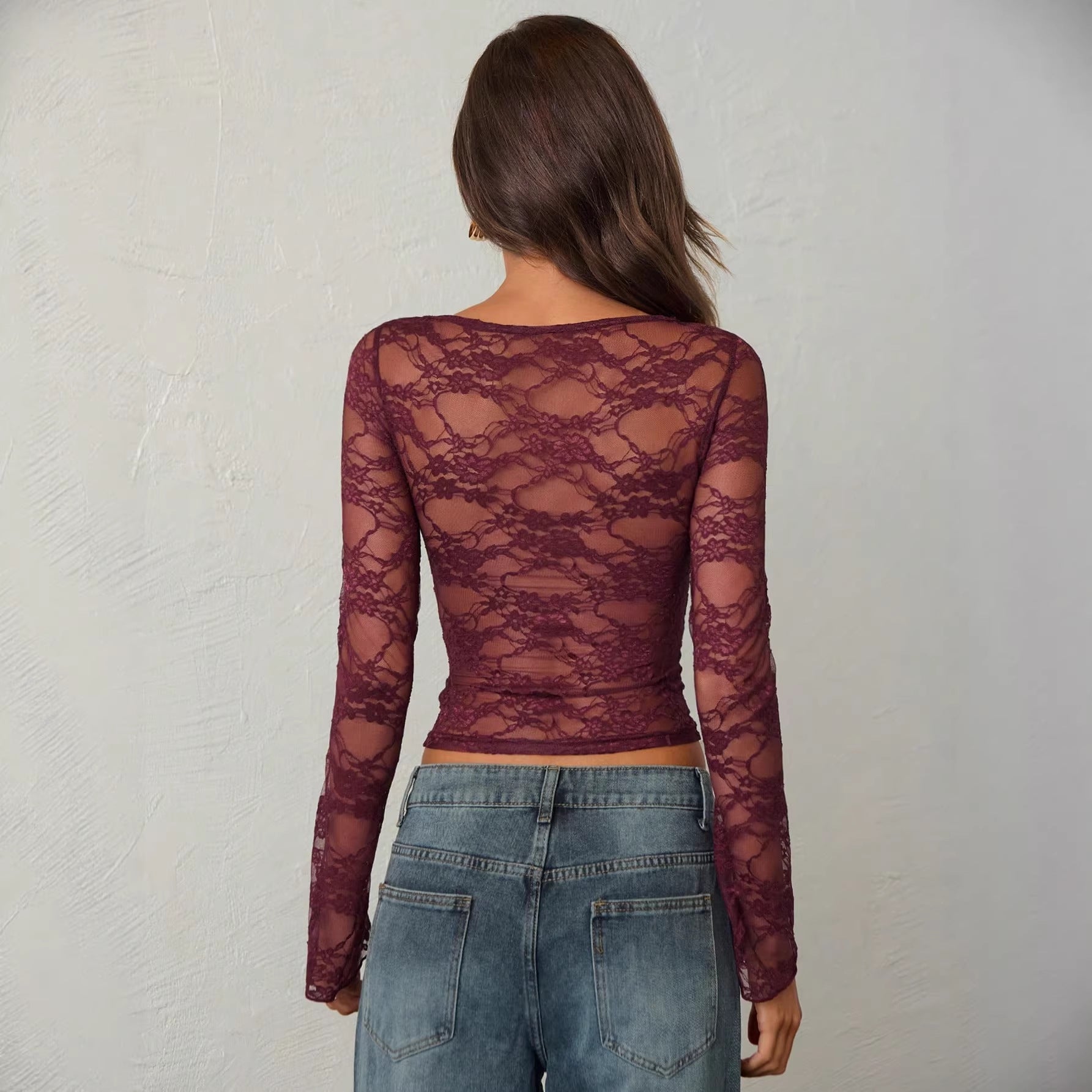 Top en dentelle cintré pour femmes avec bustier intégré et partie poitrine froncée R&B