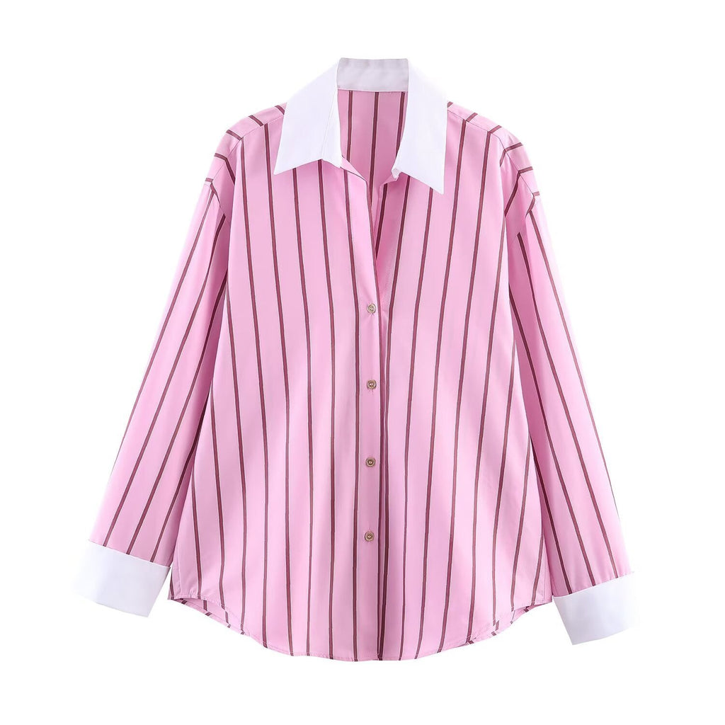 Chemisier oversized pour femmes avec col et poignets contrastés Echo Archiv