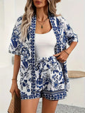 Clea | Ensemble de Cardigan et Short en Fleurs pour Femmes
