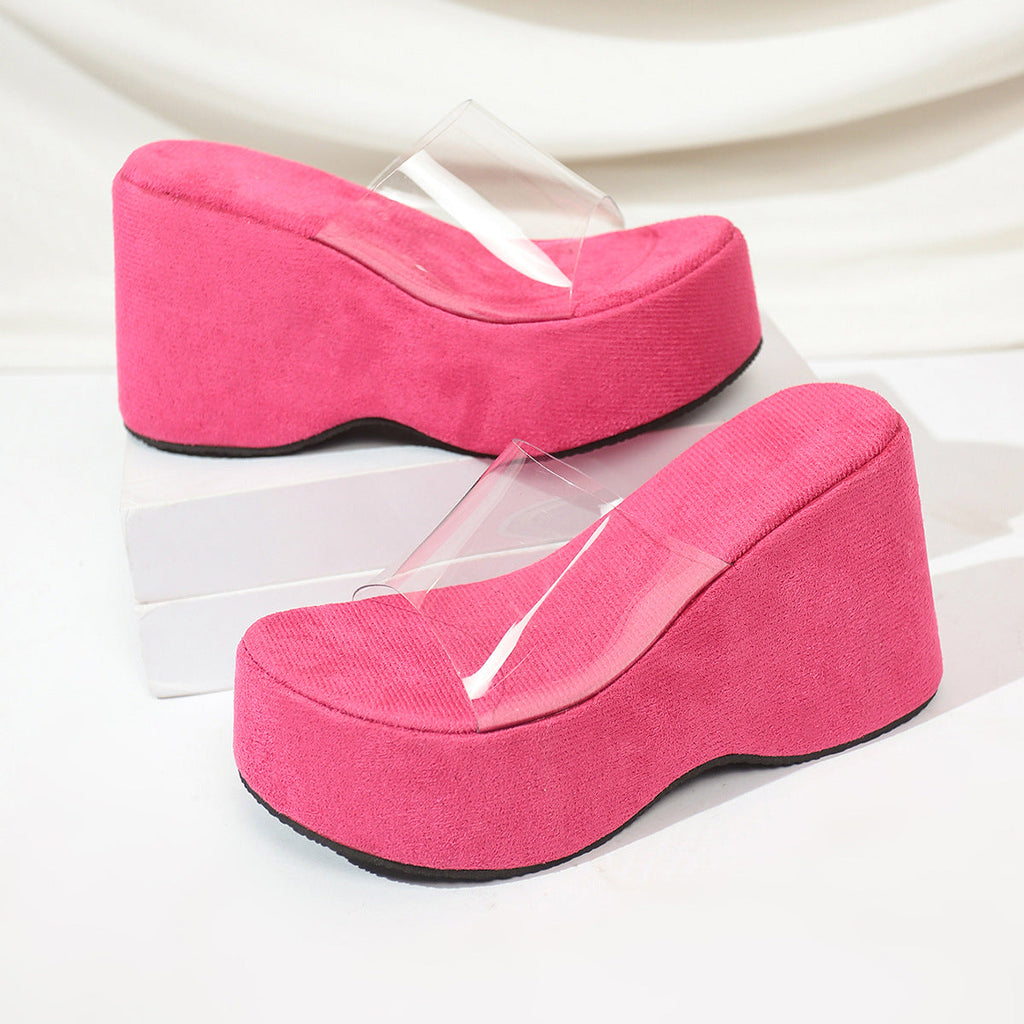 Sandales compensées pour femmes avec plateforme tendance et brides fermées R&B