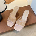 Mules pour femmes avec ornement en strass scintillant R&B
