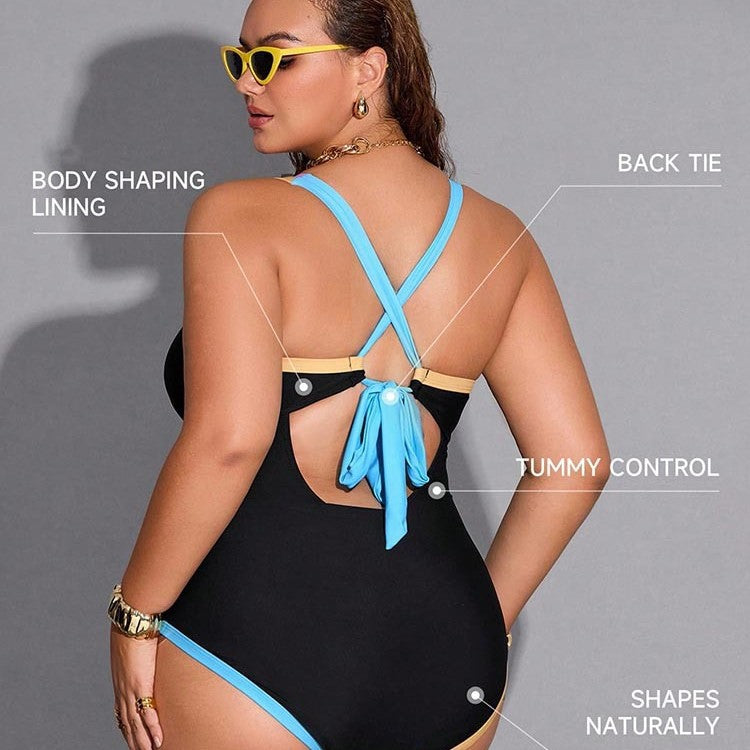 Maillot de bain une pièce sportif pour femmes avec des accents de couleur tendance R&B