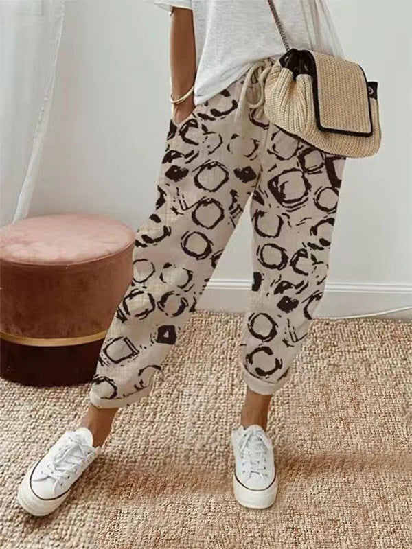 Pantalons Harem en Damenschalotte avec broderie florale Echoarchiv