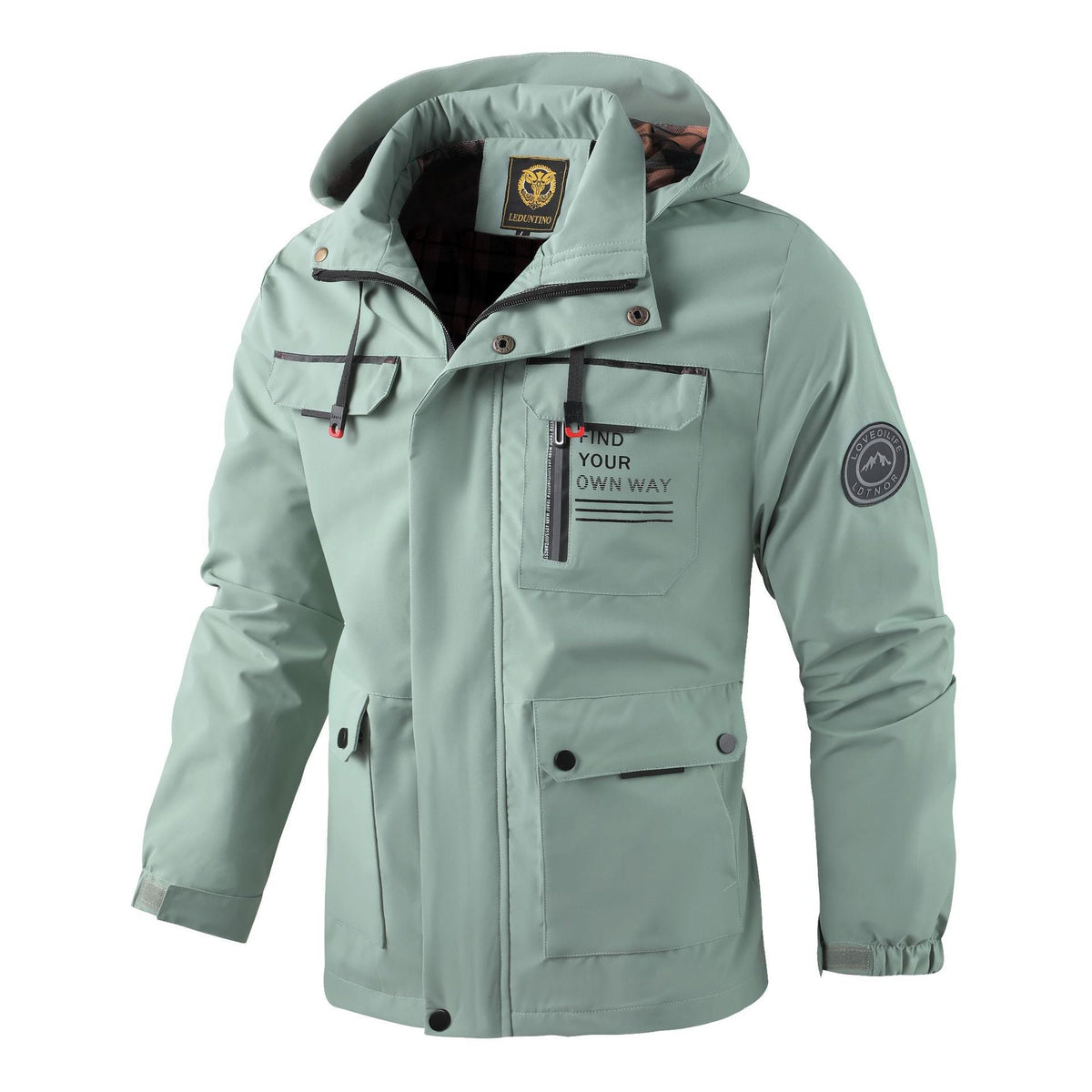 Parka imperméable pour hommes avec capuche, poches utilitaires multiples, poignets renforcés et membrane coupe-vent Echo Archiv