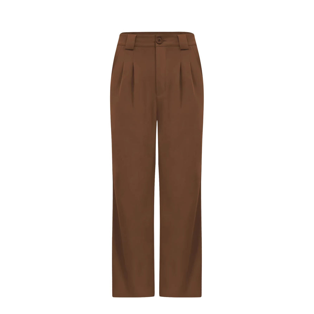 Pantalon de costume large taille haute pour femmes avec plis et pli de repassage Echoarchiv
