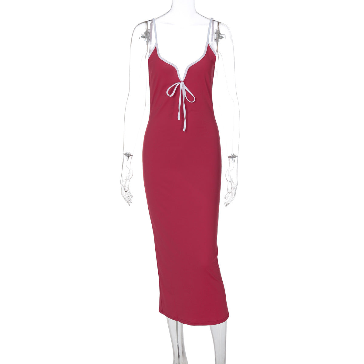 Robe maxi ajustée pour femmes avec décolleté plongeant Heidi-Mode