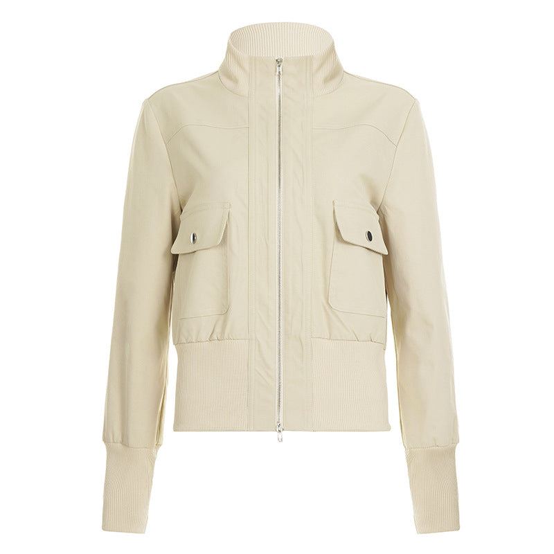 Veste courte cintrée pour femmes avec col montant, fermeture éclair intégrale et taille élastique Echo Archiv