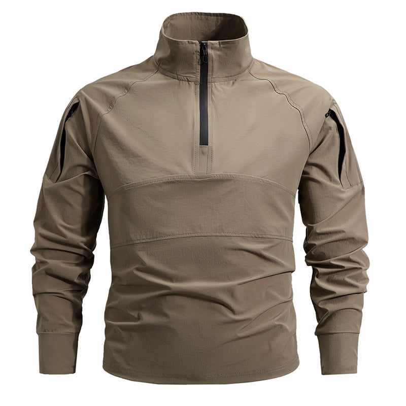 Chemise de combat tactique pour hommes nan à demi-zip avec poches pour les bras, poignets élastiques et matériau stretch respirant Echo Archiv
