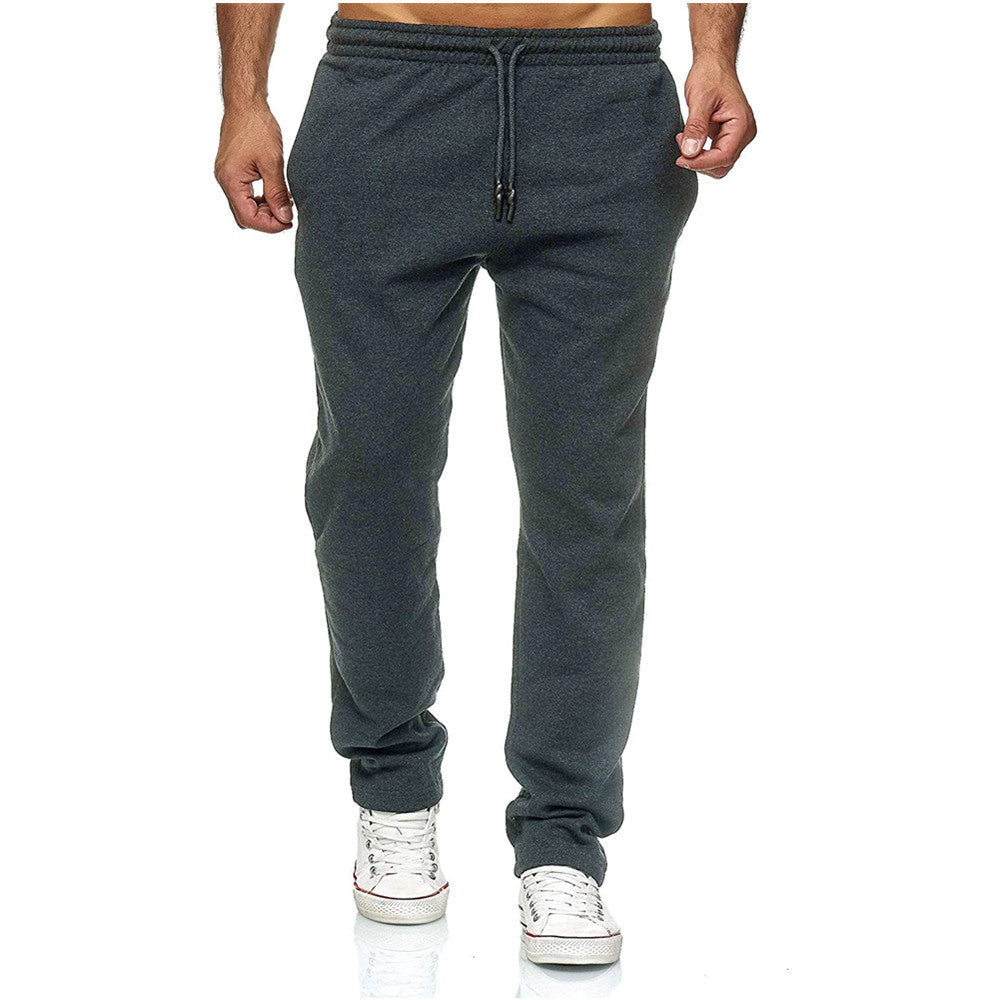 Pantalon de jogging pour hommes, coupe droite, en molleton gratté à l'intérieur, avec ceinture de confort haute et cordon de serrage Echo Archiv