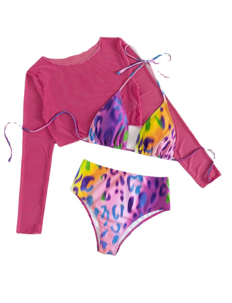 Ensemble de bikini taille haute pour femmes avec haut à manches longues Echo Archiv