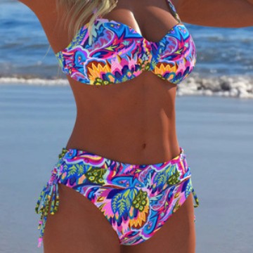 Bikini Balconette Femme avec design floral et bretelles réglables R&B