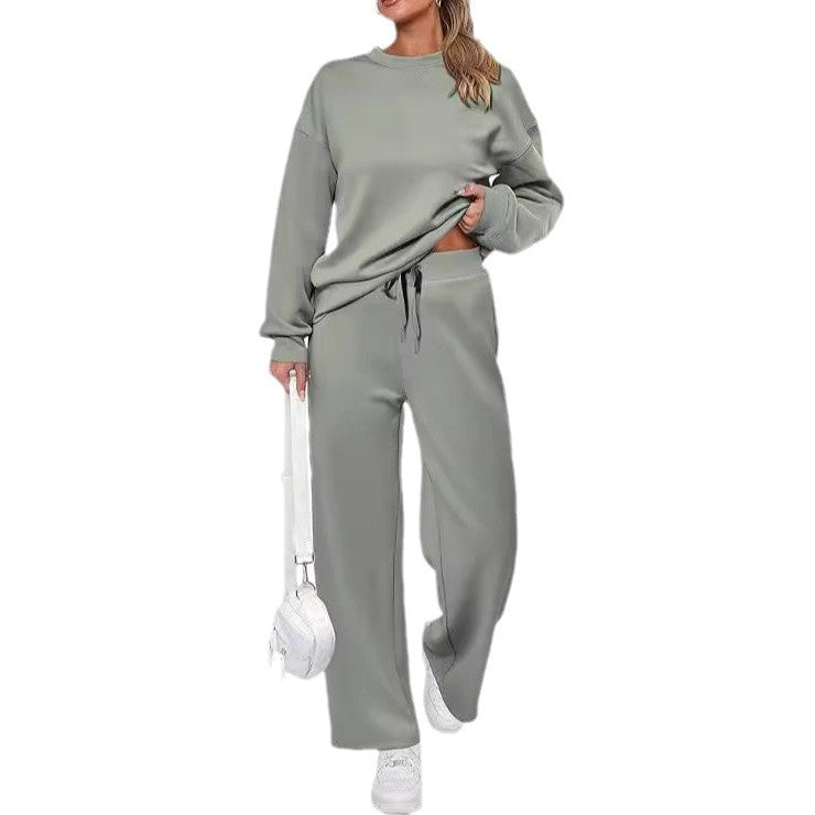 Ensemble de lounge pour femmes en French-Terry à deux pièces avec pull à col rond oversize et jogger taille haute Echo Archiv