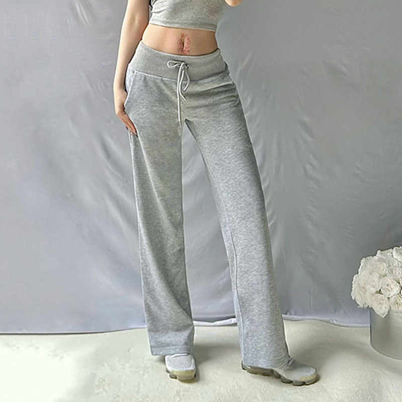 Pantalons de survêtement larges pour femmes avec ceinture de confort haute, cordon de serrage et poches plaquées Echo Archiv