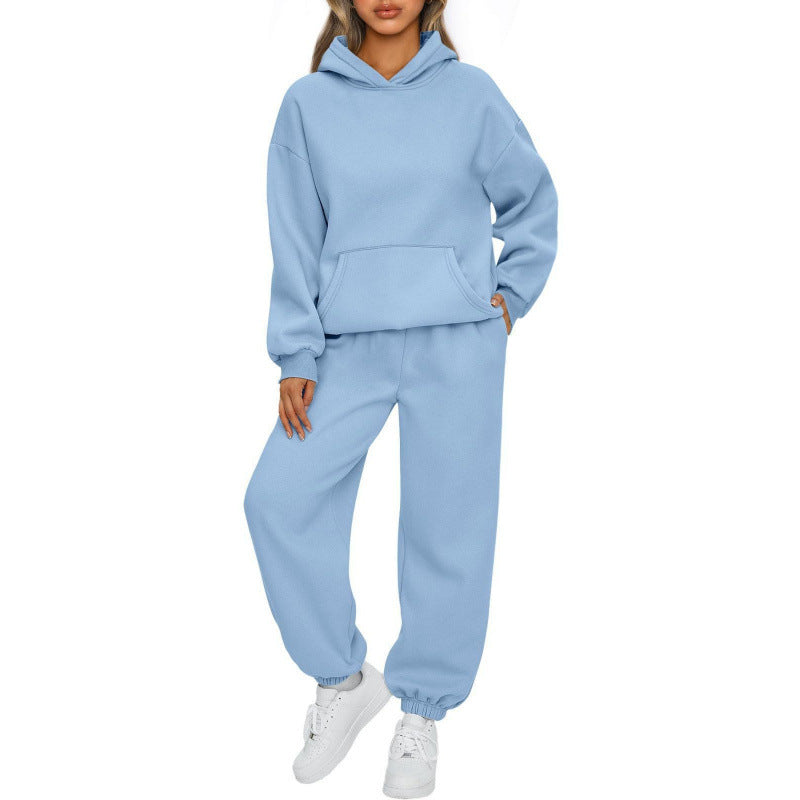 Ensemble de sweat à capuche oversize pour femmes et pantalon de jogging en polaire avec poche kangourou Echo Archiv