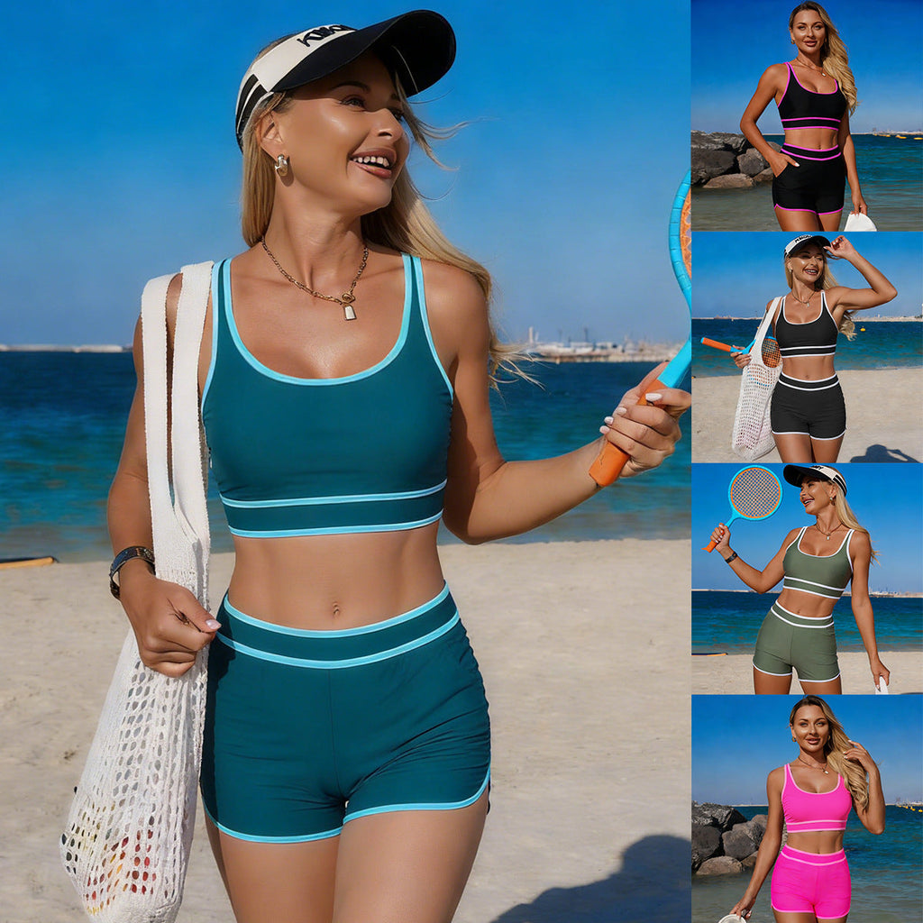 Ensemble de bikini de sport pour femmes avec bretelles réglables et taille haute Echo Archiv