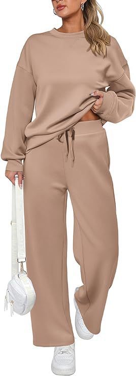 Ensemble de lounge pour femmes en French-Terry à deux pièces avec pull à col rond oversize et jogger taille haute Echo Archiv