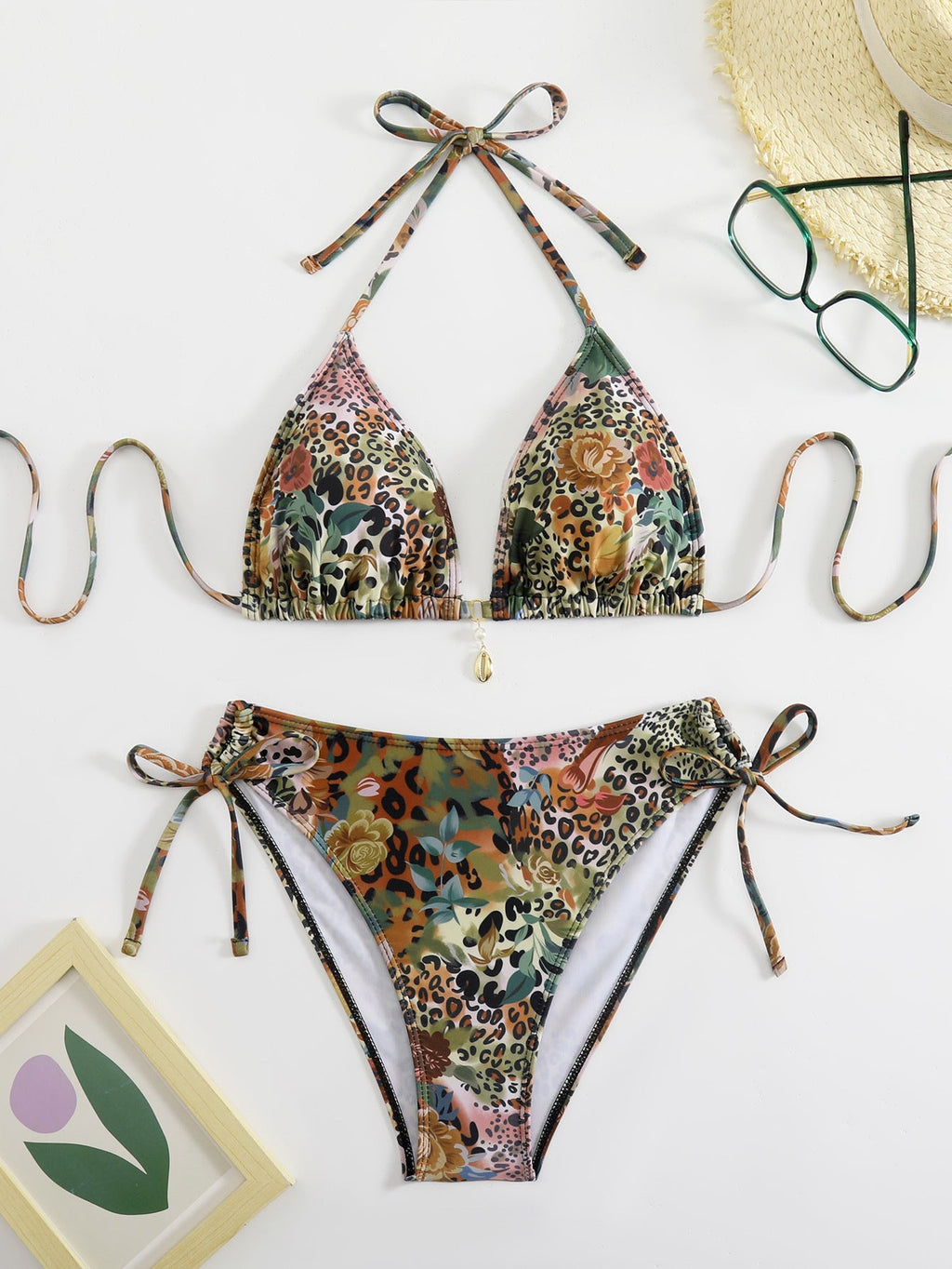 Bikini triangle pour femmes avec motif floral et animalier Echo Archiv