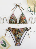 Bikini triangle pour femmes avec motif floral et animalier Echo Archiv