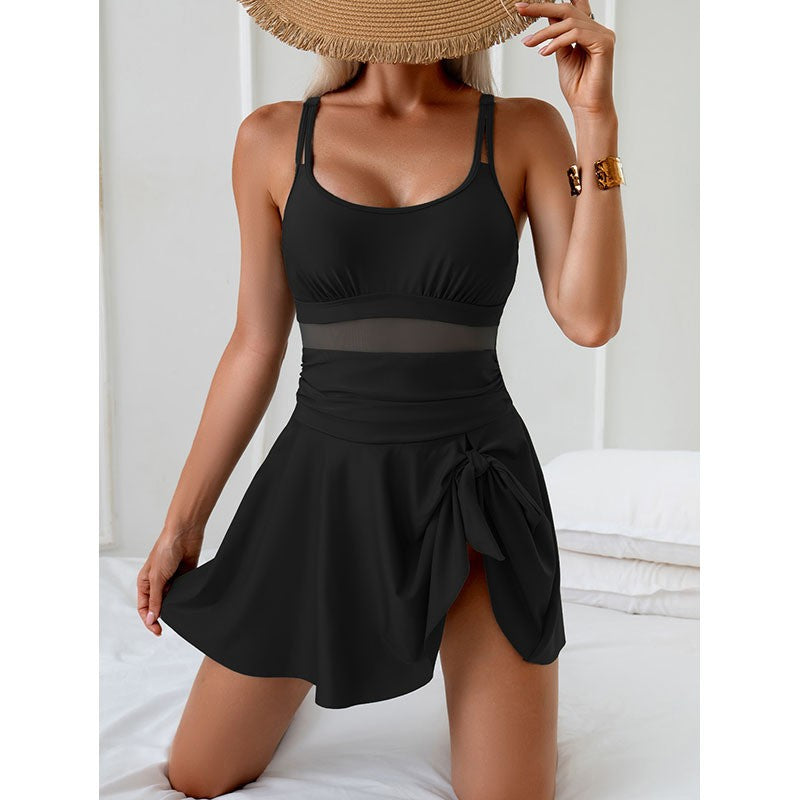 Maillot de bain élégant pour femmes avec jupe froncée R&B