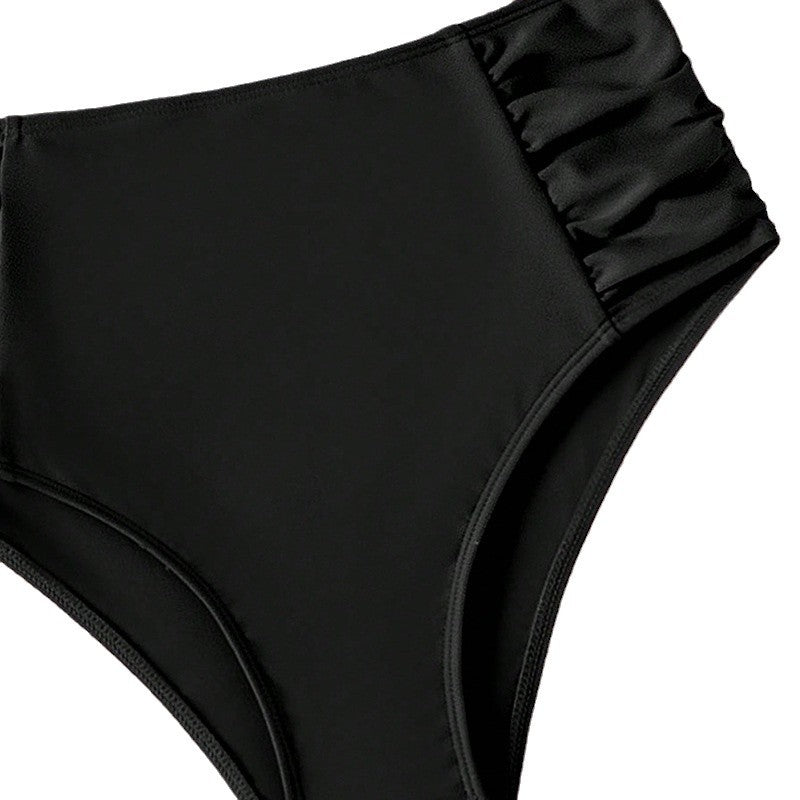 Pantalon de bikini taille haute pour femmes avec design à volants R&B