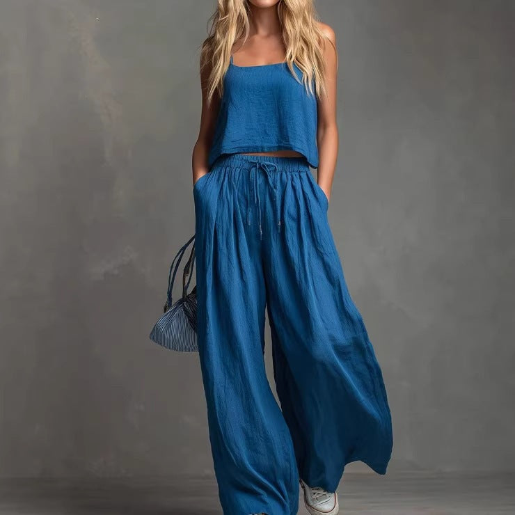 Ensemble de loisirs d'été pour femmes avec un haut ample et un pantalon décontracté R&B