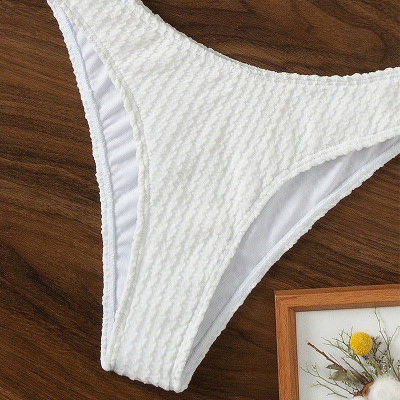 Bikini triangle taille haute pour femmes avec détail en anneau R&B