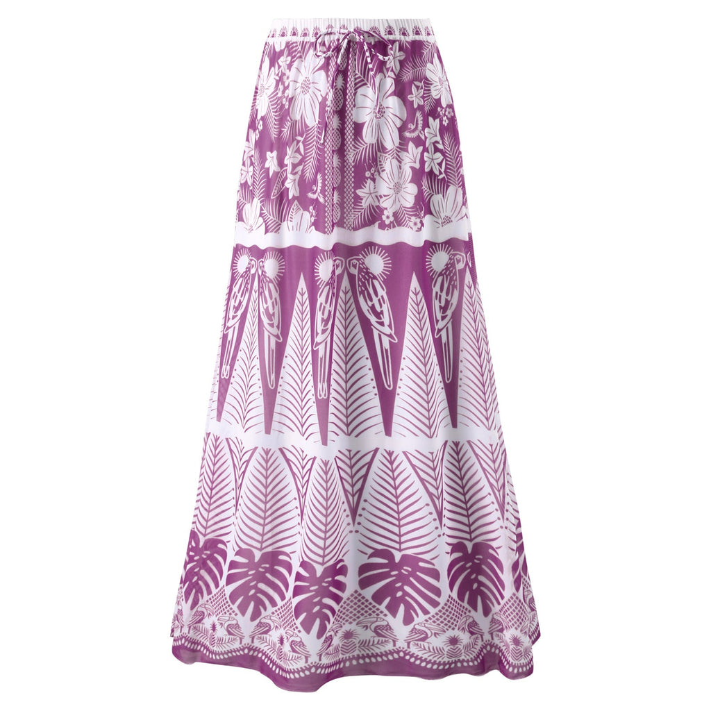 Jupe maxi femme avec imprimé floral et taille élastique Drune