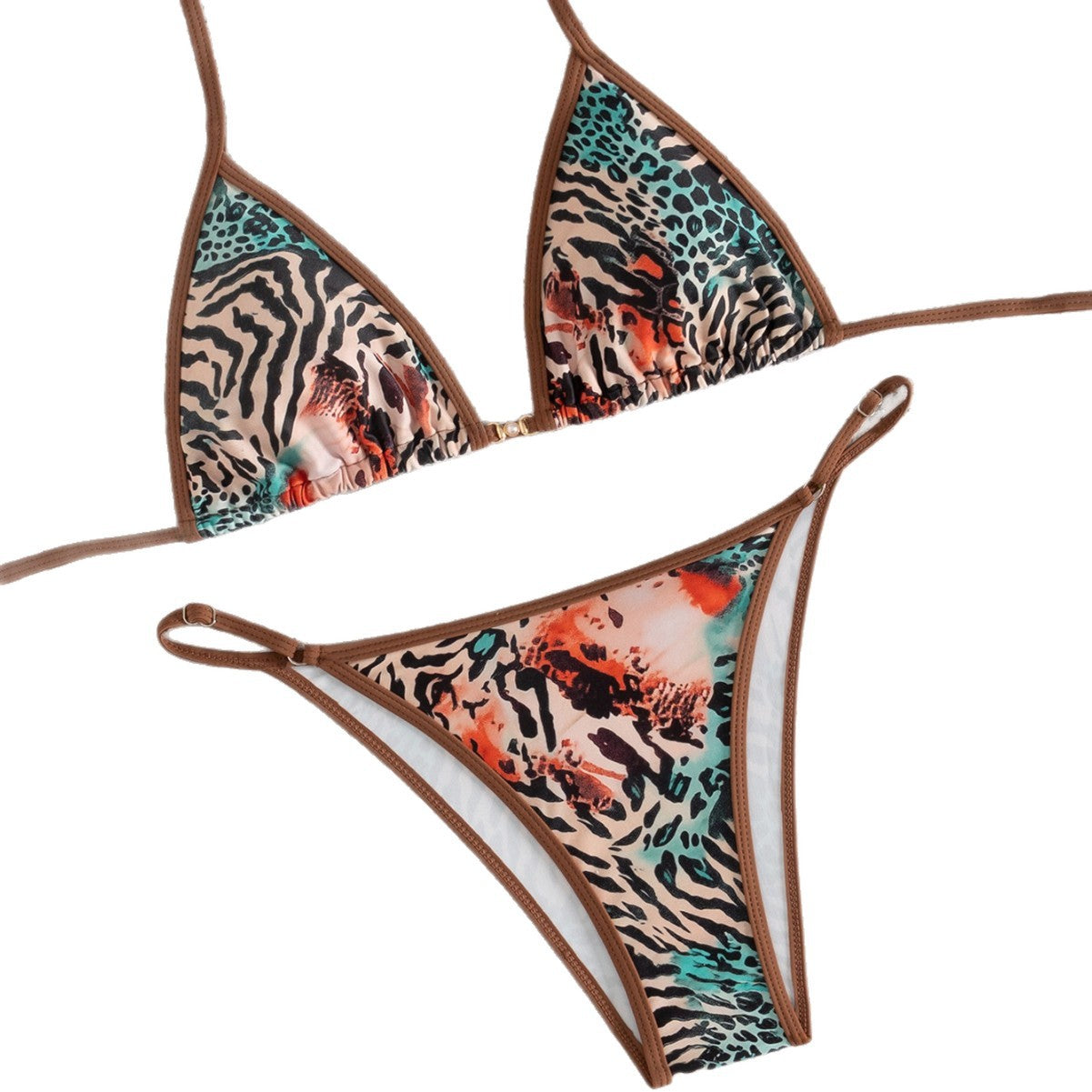 Bikini triangle pour femmes avec imprimé animal R&B
