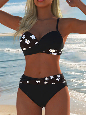 Ensemble de maillot de bain pour femmes avec imprimé floral tendance et taille haute R&B