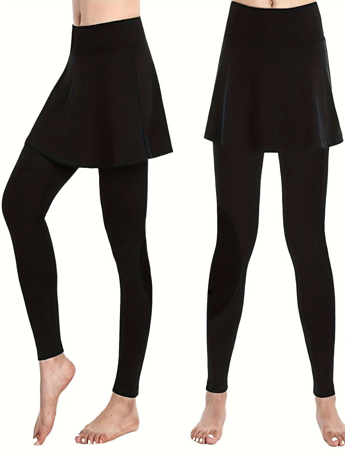 Leggings Taille Haute pour Femmes avec Superposition de Jupe Echoarchiv