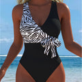 Maillot de bain femme avec design enroulé à la mode et nœud décoratif R&B