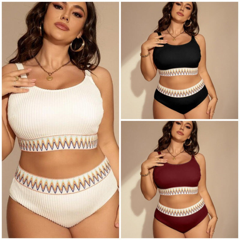 Bikini taille haute pour femmes avec ceinture rayée Echo Archiv
