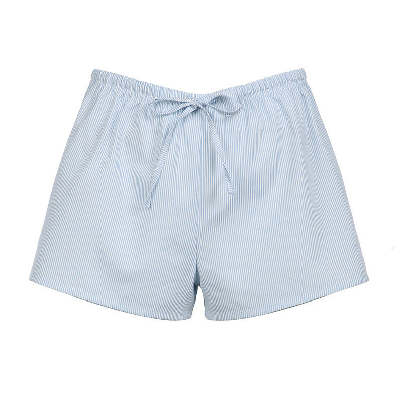Short de nuit pour femmes avec taille élastique et ceinture tendance R&B