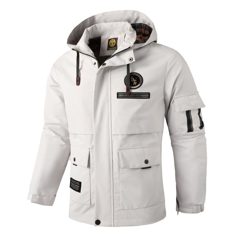 Parka imperméable pour hommes avec capuche, poches utilitaires multiples, poignets renforcés et membrane coupe-vent Echo Archiv
