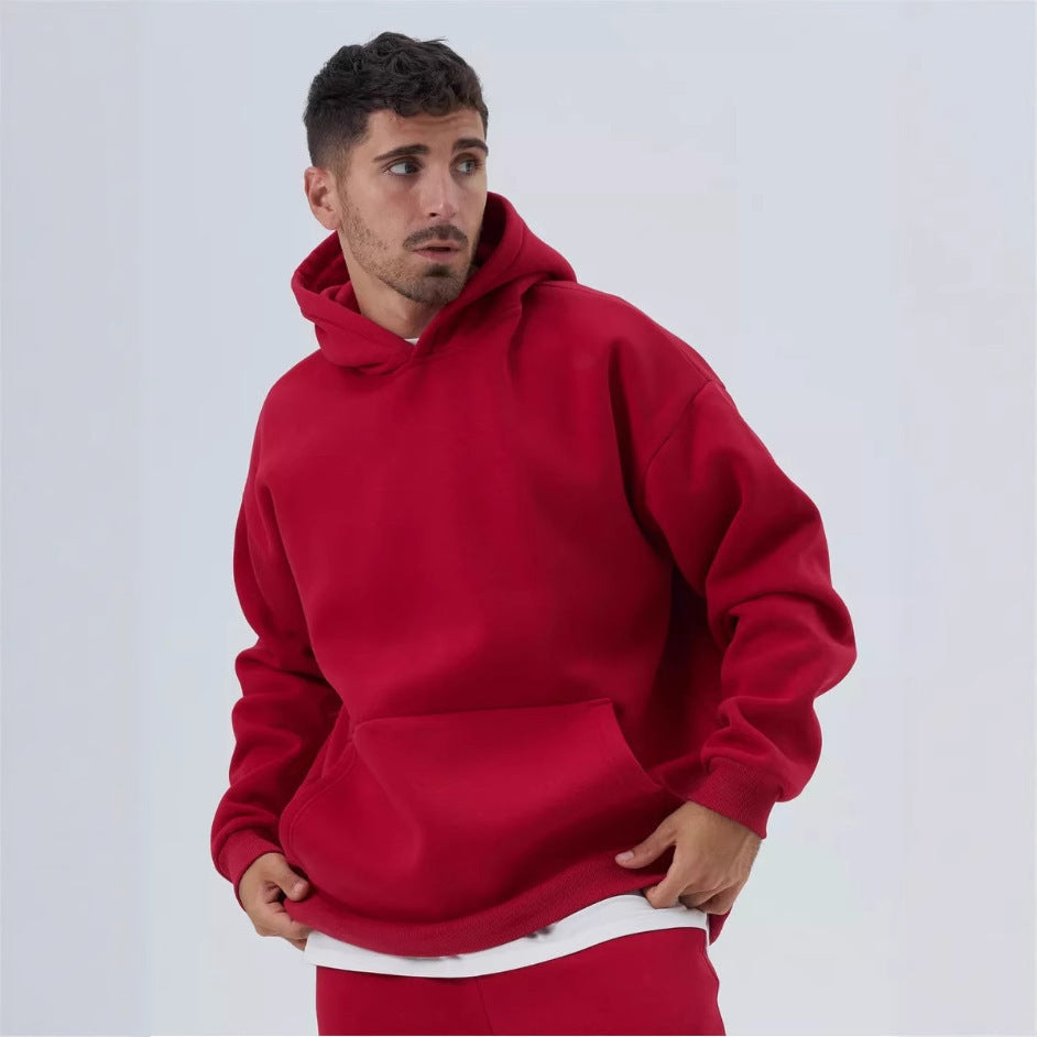 Homme nan lourd hoodie boxy en polaire avec épaules tombantes, capuche renforcée et poche kangourou Echo Archiv