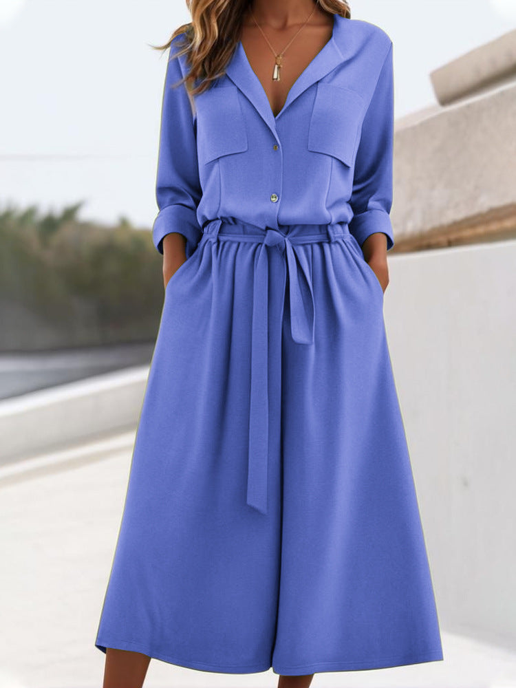 Ensemble Chemise et Pantalon en Lin Décontracté pour Femmes R&B
