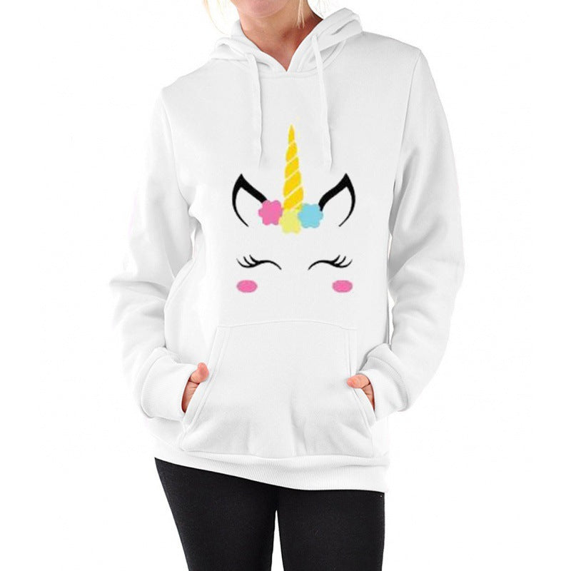 Sweat à capuche pour femmes avec impression de licorne en train de dab, poche kangourou et mélange de coton doux Echo Archive