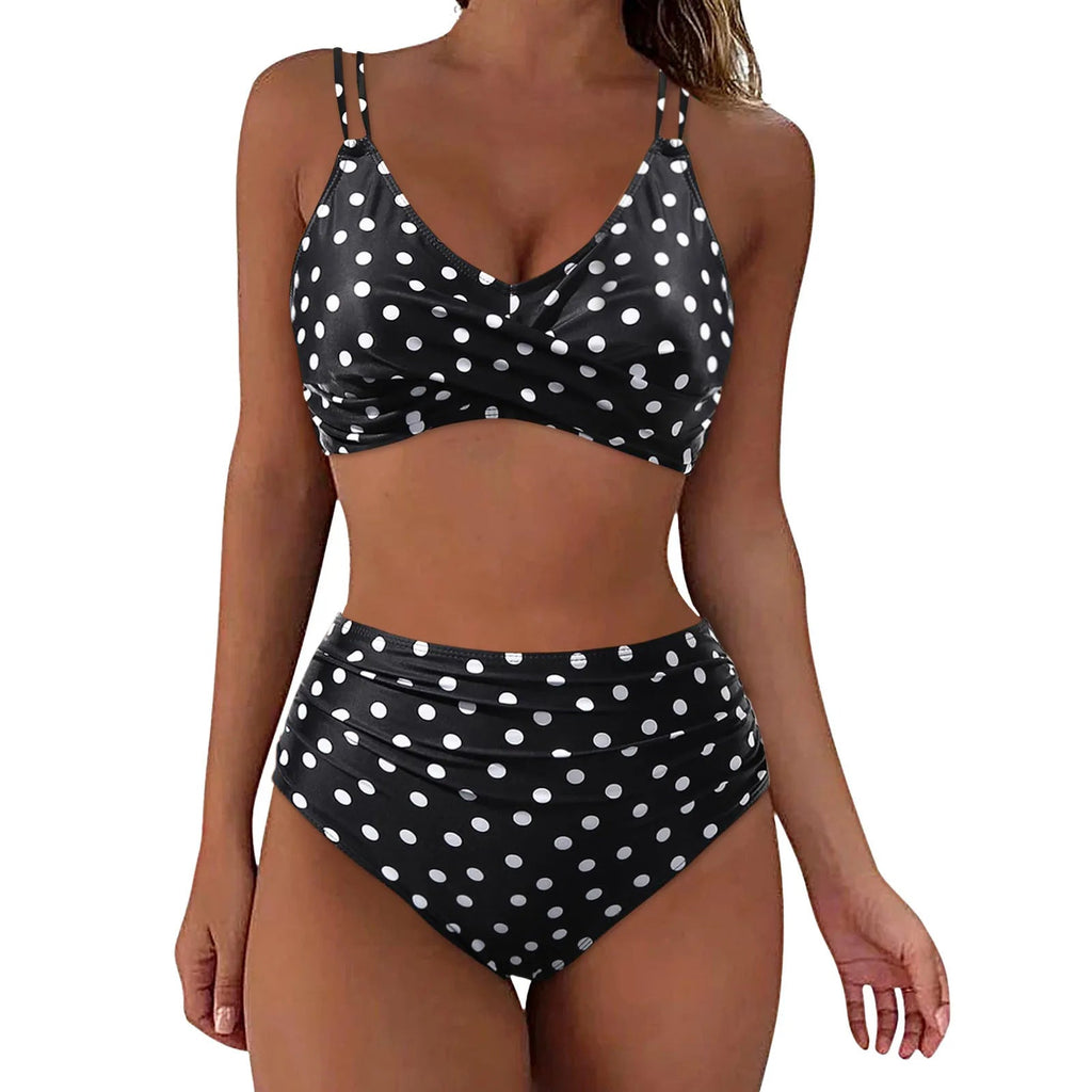 Bikini taille haute tendance pour femmes avec fronces R&B