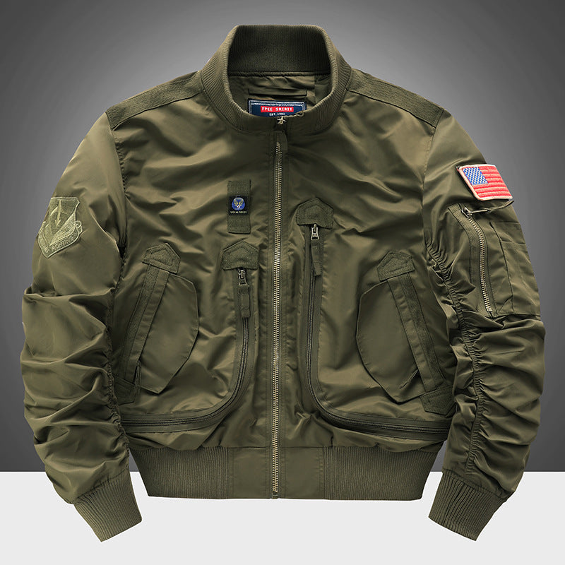 Veste bomber pilote pour hommes avec poche sur le bras, plusieurs poches zippées et bord-côte Echo Archiv