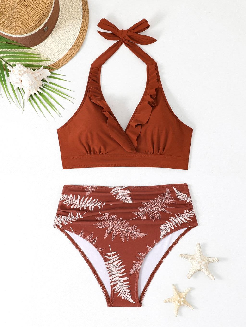 Ensemble de maillot de bain combiné pour femmes à taille haute R&B