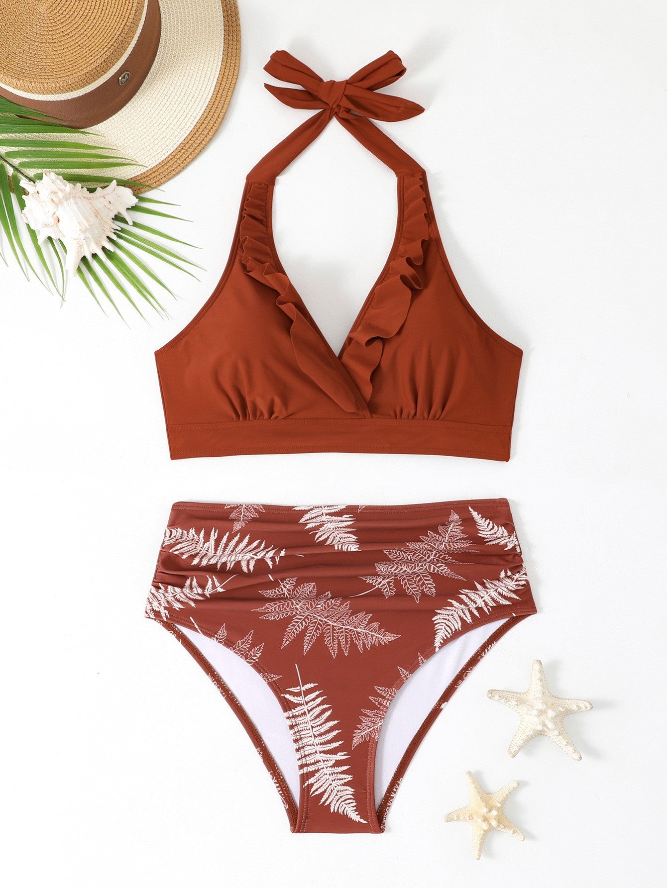 Ensemble de maillot de bain combiné pour femmes à taille haute R&B