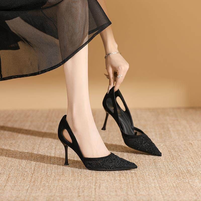Talons aiguilles élégants pour femmes avec motif floral R&B