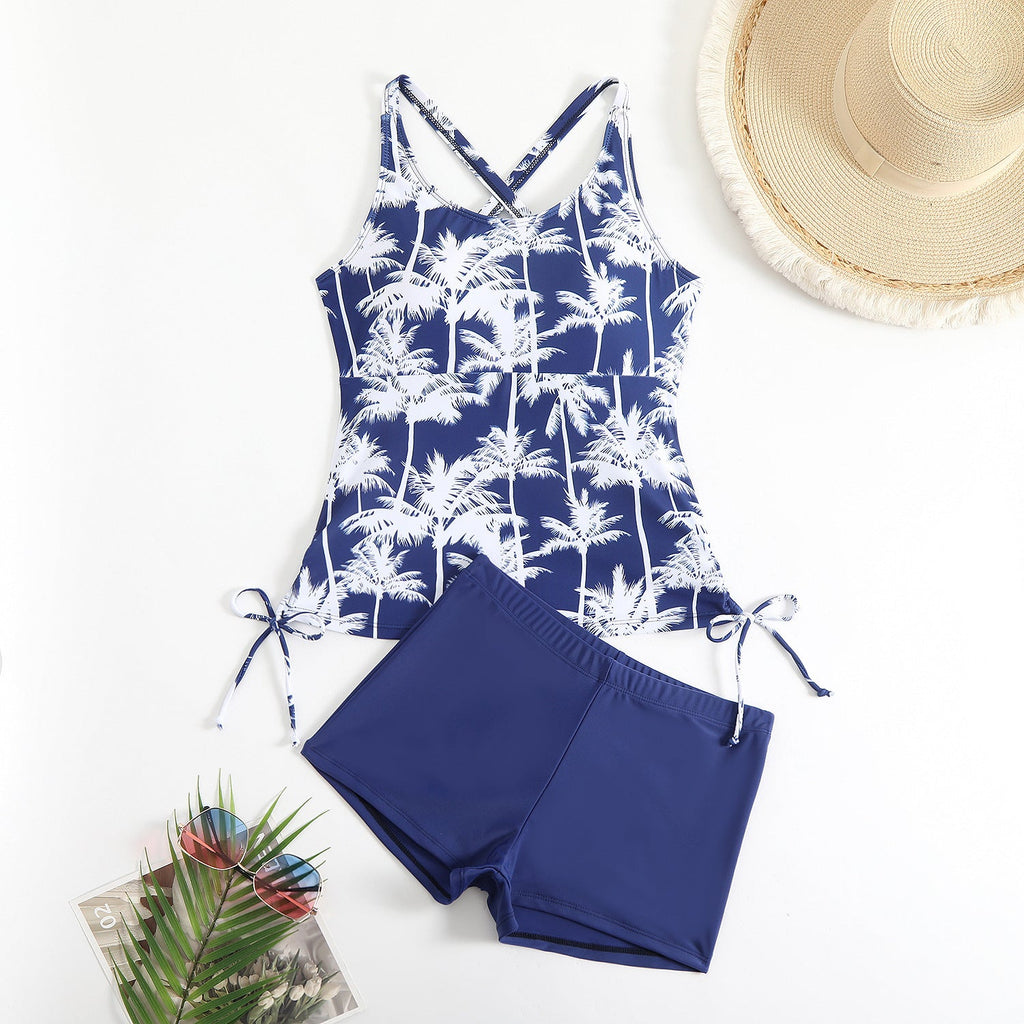 Tankini femme avec bretelles réglables et shorts décontractés R&B