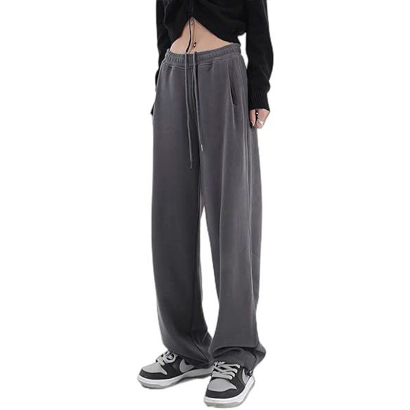 Pantalon palazzo pour femmes en sweat à coupe décontractée avec taille haute confortable, cordon de serrage et poches latérales Echo Archiv