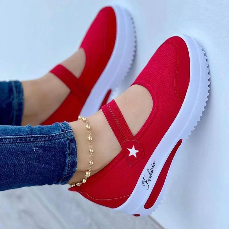 Baskets Slip-On Sportives pour Femmes avec Tige Respirante et Bandes Élastiques R&B